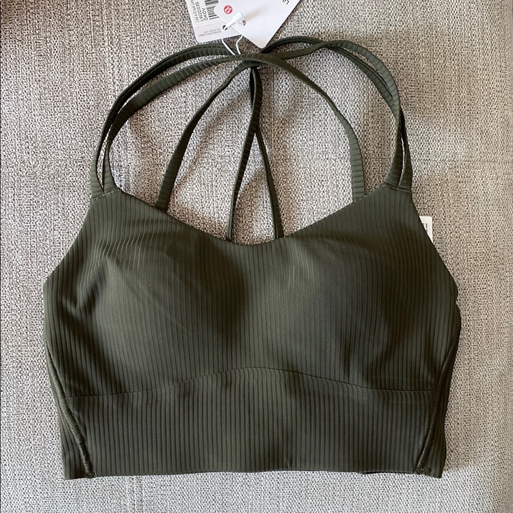 Olive Green Ribbed Bralette